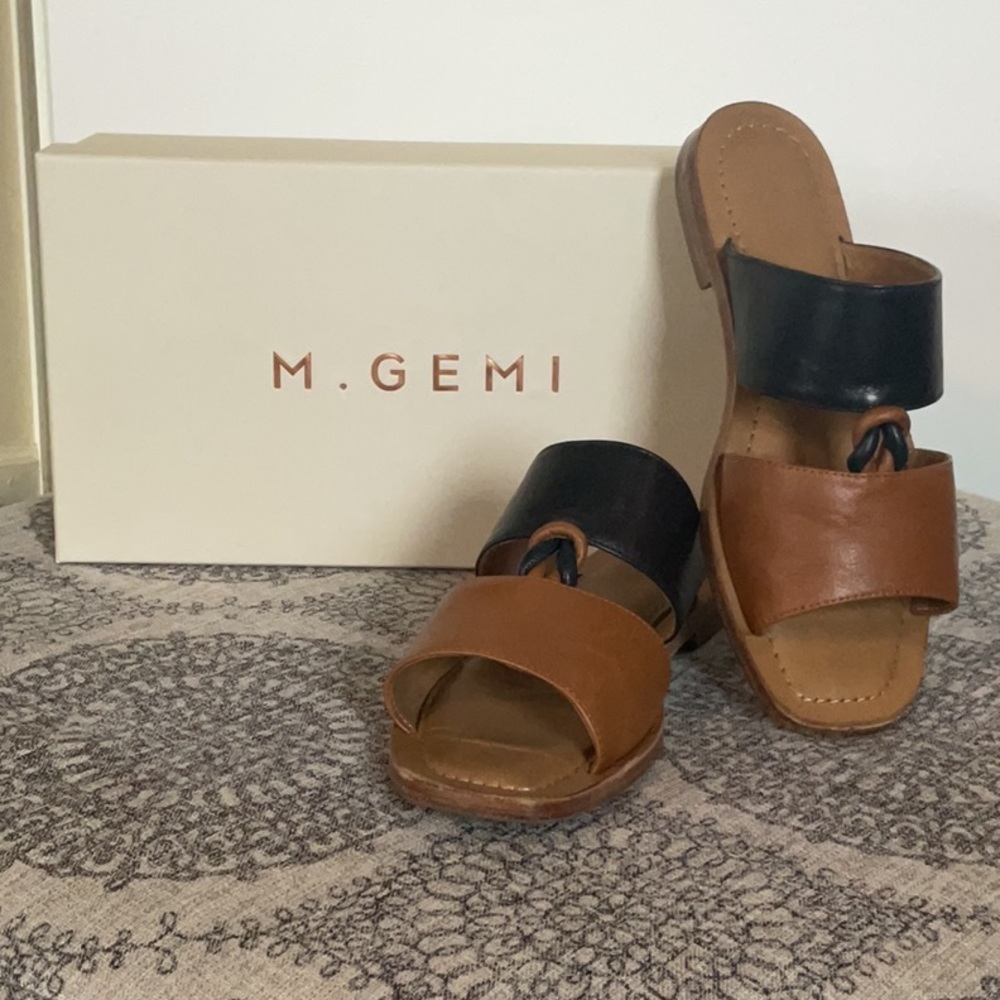 M.Gemi Giulia Sandals Tan/Navy